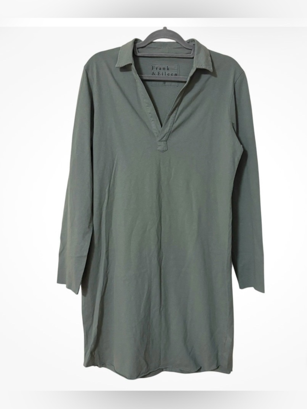 Frank & Eileen Olive Green Long Sleeve Polo Dress